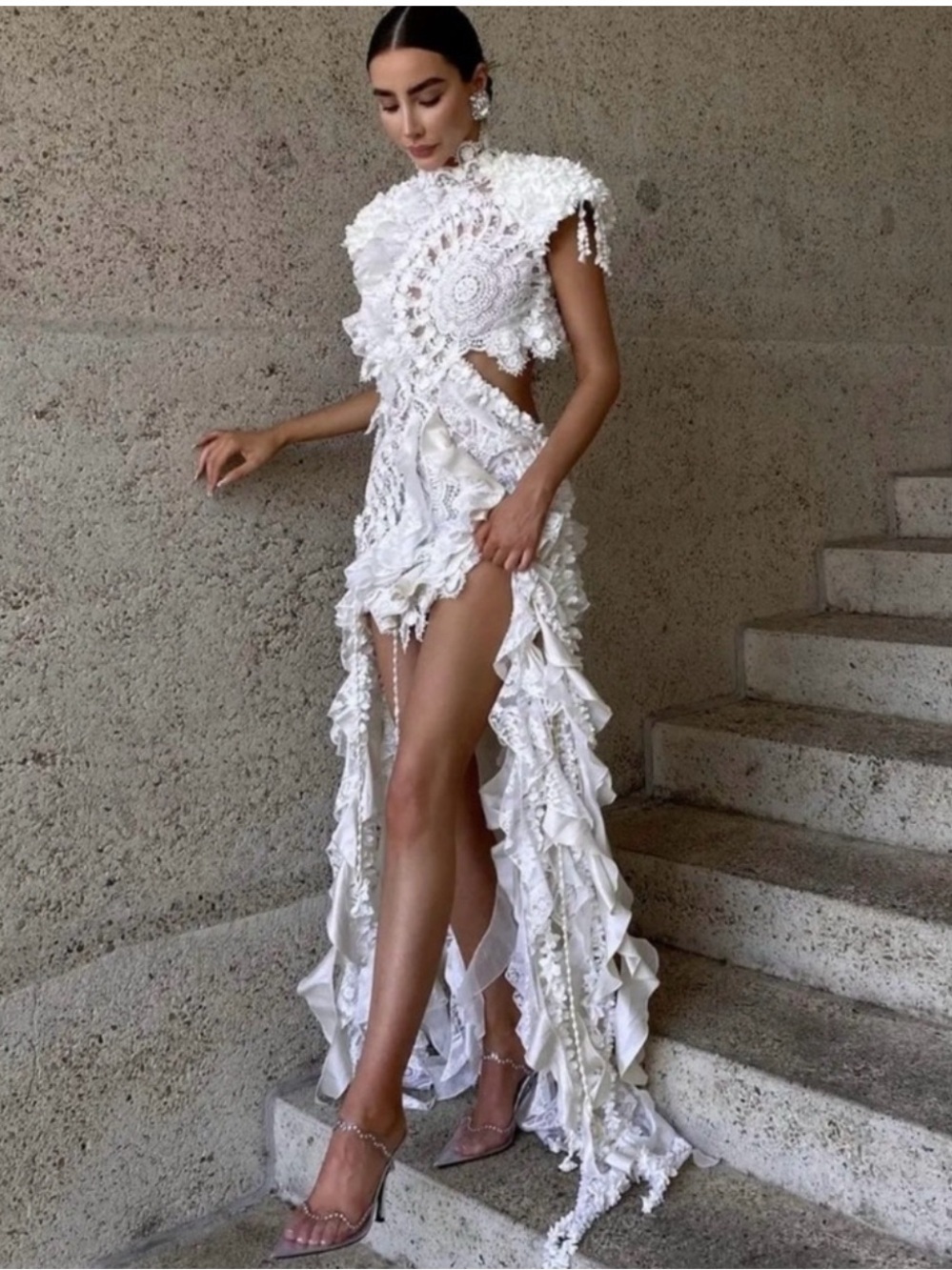 Zimmermann Wonderland Lace Frill Dress